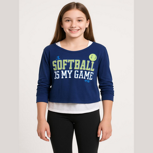 Justice long sleeve blue top with hood size 12